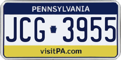 PA license plate JCG3955