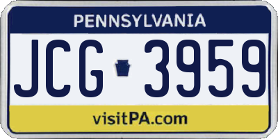 PA license plate JCG3959