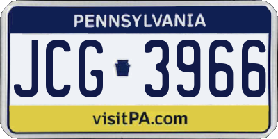 PA license plate JCG3966