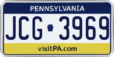 PA license plate JCG3969
