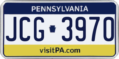 PA license plate JCG3970
