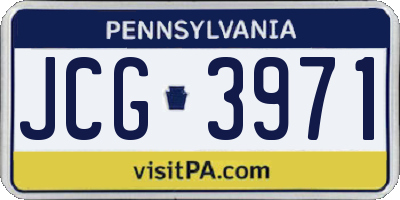 PA license plate JCG3971