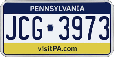 PA license plate JCG3973