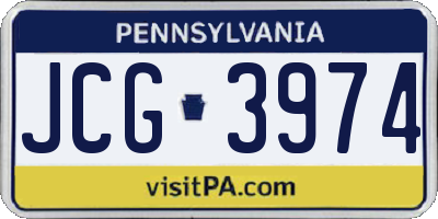 PA license plate JCG3974