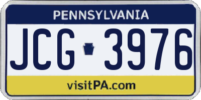 PA license plate JCG3976