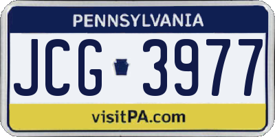 PA license plate JCG3977