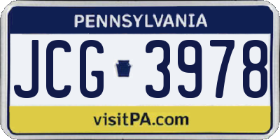 PA license plate JCG3978
