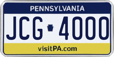 PA license plate JCG4000