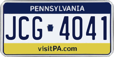 PA license plate JCG4041