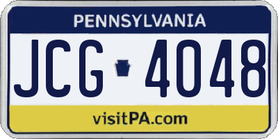 PA license plate JCG4048
