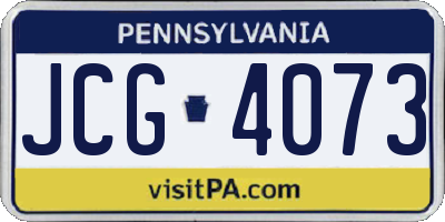 PA license plate JCG4073