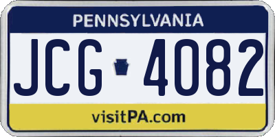 PA license plate JCG4082