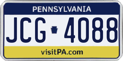 PA license plate JCG4088