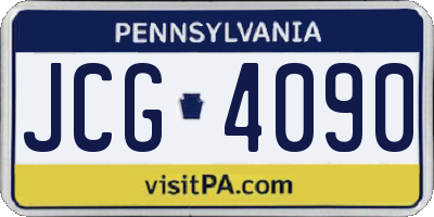 PA license plate JCG4090