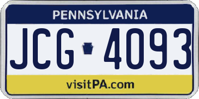 PA license plate JCG4093