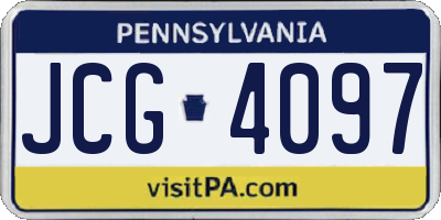 PA license plate JCG4097