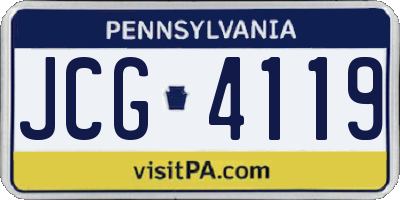PA license plate JCG4119