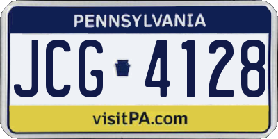 PA license plate JCG4128