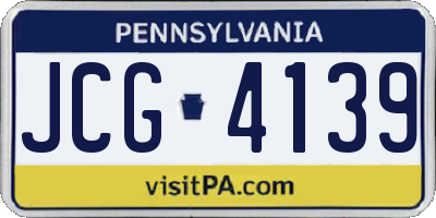 PA license plate JCG4139