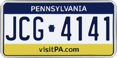 PA license plate JCG4141