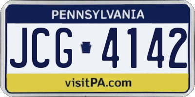 PA license plate JCG4142