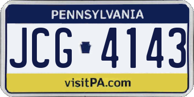 PA license plate JCG4143
