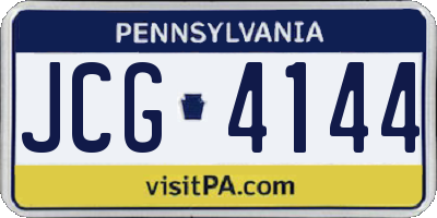 PA license plate JCG4144