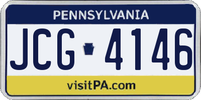 PA license plate JCG4146