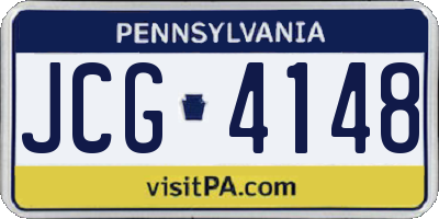 PA license plate JCG4148