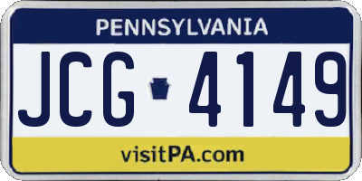 PA license plate JCG4149