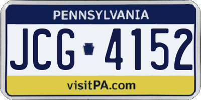 PA license plate JCG4152