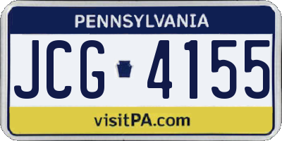 PA license plate JCG4155