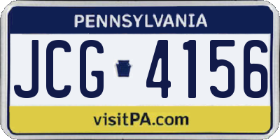 PA license plate JCG4156