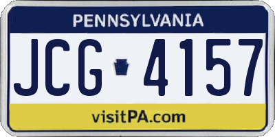PA license plate JCG4157