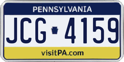 PA license plate JCG4159