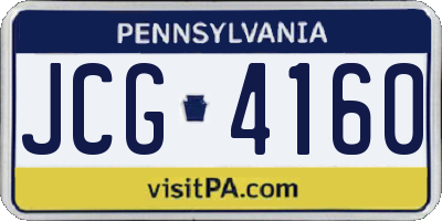 PA license plate JCG4160