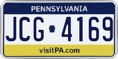 PA license plate JCG4169