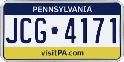 PA license plate JCG4171