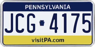PA license plate JCG4175
