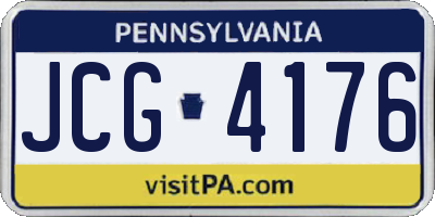 PA license plate JCG4176