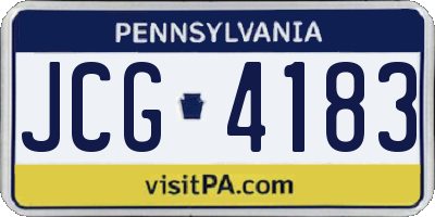 PA license plate JCG4183