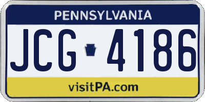 PA license plate JCG4186