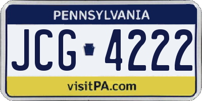 PA license plate JCG4222