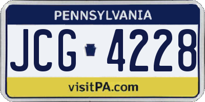 PA license plate JCG4228