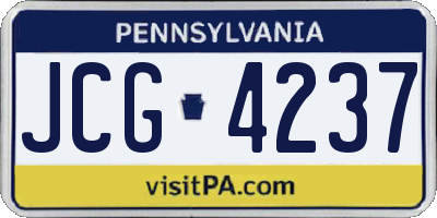 PA license plate JCG4237