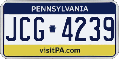 PA license plate JCG4239