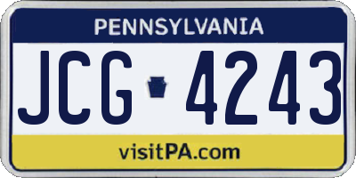 PA license plate JCG4243