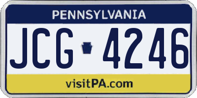 PA license plate JCG4246