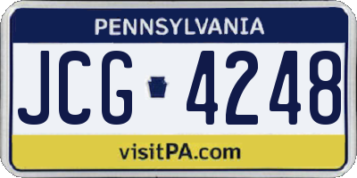 PA license plate JCG4248