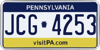 PA license plate JCG4253